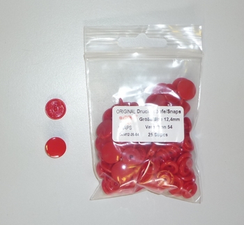 Kamsnap press-buttons 12.4mm (25 pcs), Vermilion 54